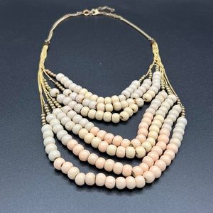 2000s Beaded Multistrand Bib Necklace